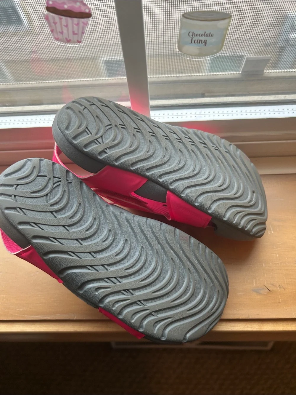 Nike Kids Water Shoes Bright Pink and Gray